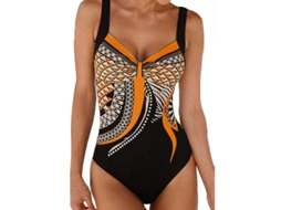 Traje de Banho para Mulher Monokini Boho Controle Abdominal Estampado Tribal Tamanho L/uk16 18