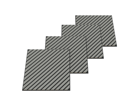 Conjunto de 16 painéis acústicos 3D Vang, 5,76 m², lâminas diagonais - Carvalho cinza claro Neu.holz