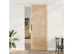 Vidaxl Porta Deslizante Orkdal 83 X 232 Cm Madeira De Pinho Maciça