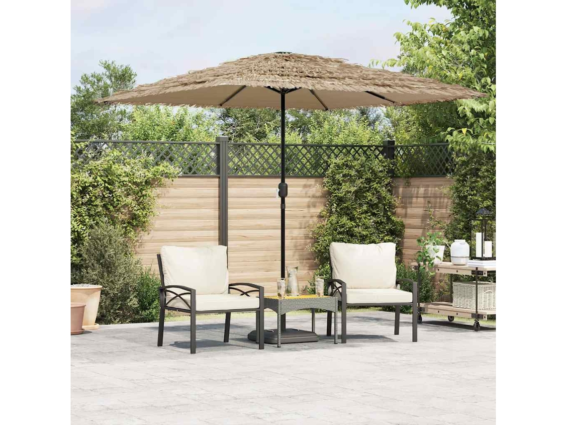 Vidaxl Guarda-sol De Jardim Com Poste De Aço 248x248x248 Cm Castanho