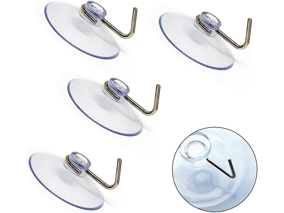 Conjunto De 4 Ganchos Com Ventosa Para Organização Banheiro E Cozinha, Fáceis De Aplicar