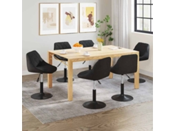 Vidaxl Cadeiras De Jantar Giratórias 6 Pcs Veludo Preto