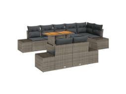 Conjunto 9 Conjunto De Sofá De Jardim Vidaxl Cinzento Vime Pe (100 X 55 X 73 Cm)