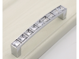 Puxadores De Gaveta De Vidro Com Diamantes E Cristais De Strass Transparentes Aquaforge (5 Peças, Distância Entre Furos 96mm)