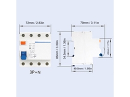 Laxiscreed Disjuntor Residual Monofásico 32a 3p+n Para 400v Com Proteção De Corrente