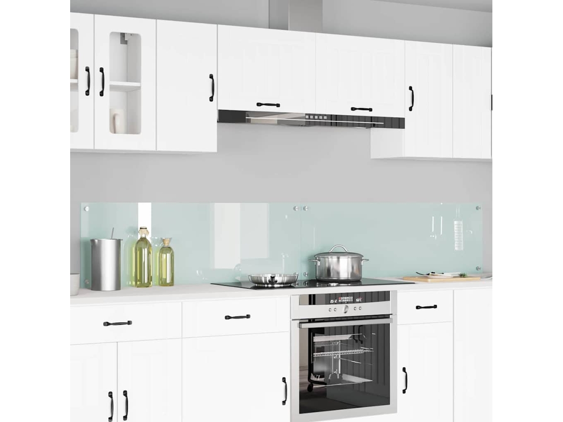 Vidaxl Painel De Cozinha 2 Unid. Branco 120 X 40 Cm Vidro Temperado