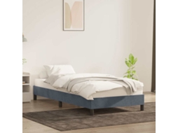 Vidaxl Estrutura De Cama Sem Colchão 90x210 Cm Veludo Cinzento-escuro