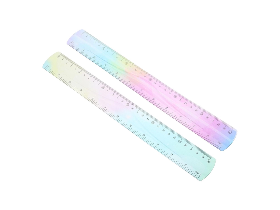 Régua Flexível De 30cm Para Desenho E Medição, Em Pvc, Pacote Com 2 Unidades, Ideal Para Estudantes E Uso No Escritório