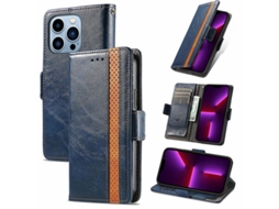 2026 capa Antichoque Compatível com Iphone 13 Pro Max Cor Azul de Tpu e Couro Pu