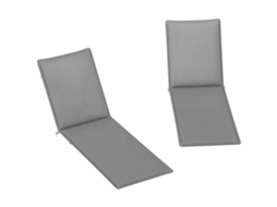 Almofadas para Espreguiçadeira de Jardim com Proteção Uv, Resistentes a Salpicos, 193x58x6 Cm, Cinza ESSÊNCIACASA