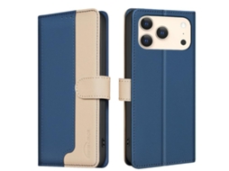 Capa De Couro Para Iphone 17 Pro Com Cores Combinando E Proteção Rfid Antirroubo.