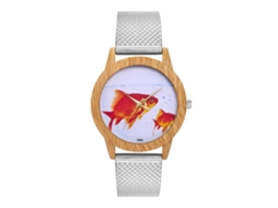 Reloj De Pulsera De Cuarzo Unisex Con Malla Y Patrón Animal Zhoulianfa (plata)