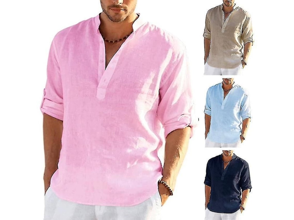 2026 camisa Larga Hombre Algodón Y Lino Casual Manga Completo Cuatro Estaciones Tipo Liso Envío Gratis S 5xl
