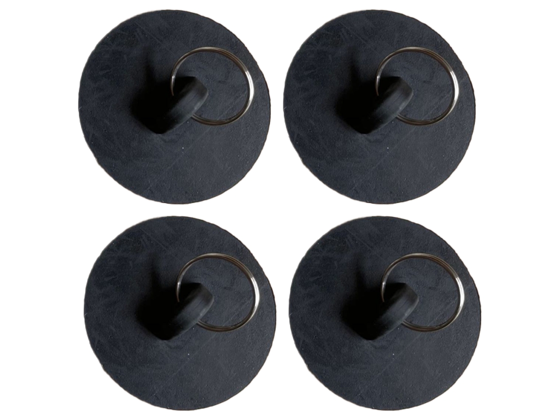 Ferramenta 4Pcs Bujão de Borracha com Furo Transbordante para Banheira Anel Tração Grande Preto 46-51Mm Aaaa UISAVE