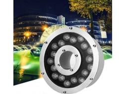 Luzes Led Submersíveis Brancas Quentes Fontes Subaquáticas Holofote Paisagem Prova Ip68 24v 6w Anel À D Água Meio Furo GOKOCO