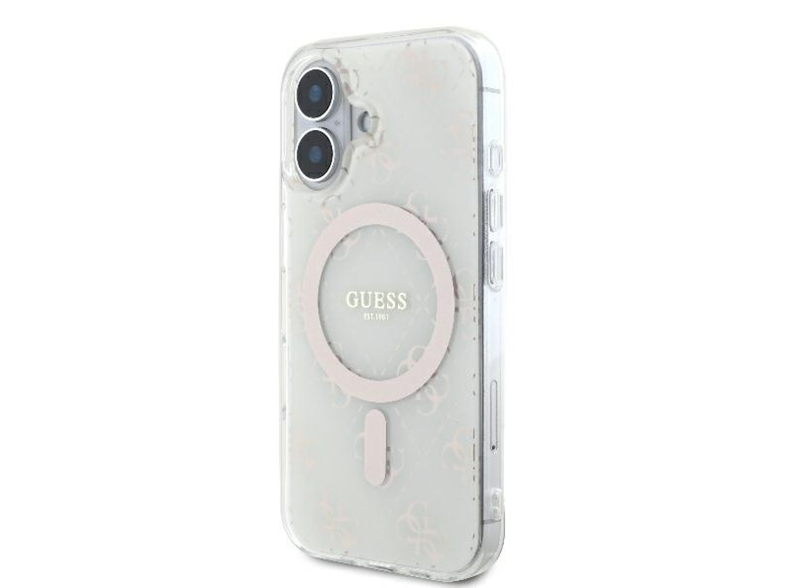 Capa para iPhone 16 GUESS Pele Sintética Rígida Branco