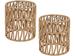 2x Abajur Boho De Rattan, Luminária Chão, Papel-aquaforge