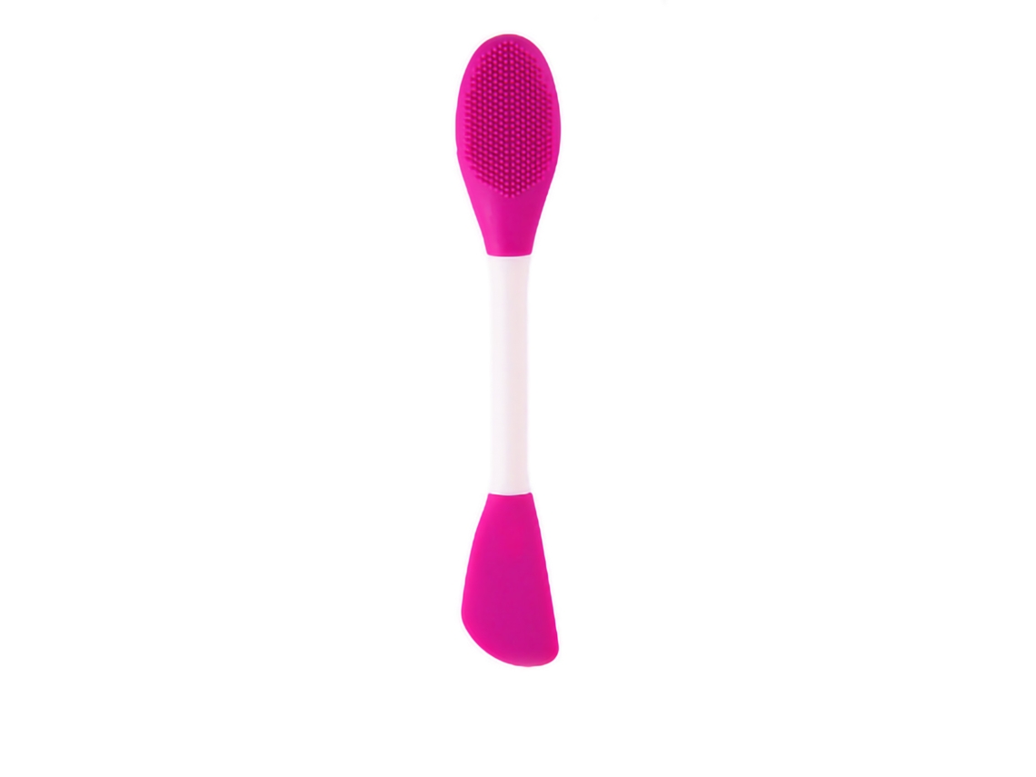 Aplicador De Máscara Facial De Doble Extremidad Com Escova De Limpeza (vermelho Rosa)