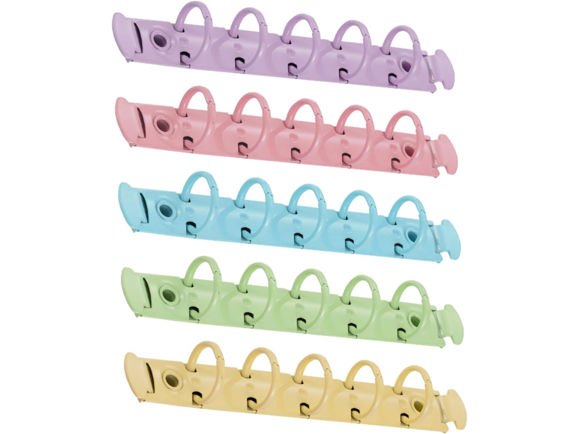 Conjunto De 5 Argolas Metálicas Para Fichários, Resistentes E Coloridas, Ideais Para Organizar Cader Gokoco