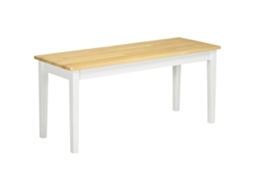 Banco de Madeira de 2 Lugares, Envernizado, Natural Branco, S/MARCA