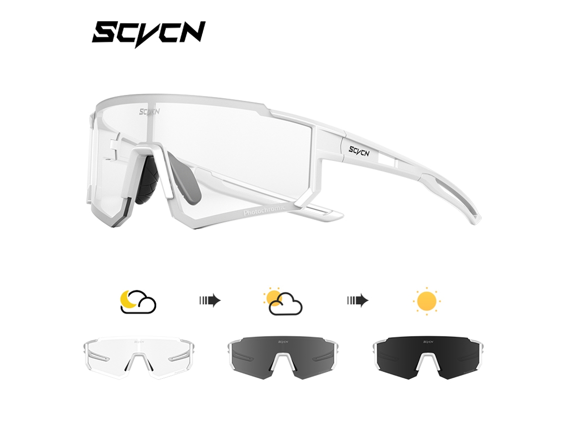 Óculos De Ciclismo Unissex (modelo Fotocromático 2) Com Proteção Uv400 E Revestimento Antirreflexo Multicolorido.
