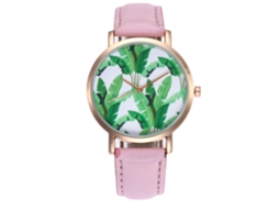 Relógio de Pulso Feminino de Quartzo Estilo Minimalista com Cinto de Couro Artificial Rosa Zhoulianfa