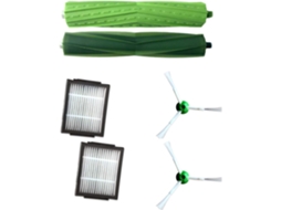 Irobot - Kit De Recarga Da Série Roomba - 2 Filtros De Alto Desempenho, 2 Escovas De Limpeza De Cantos E Bordas E 1 Conjunto De Multi-escovas - Verde