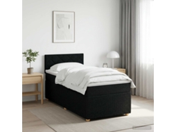 Vidaxl Cama Box Spring Com Colchão Preto 90 X 190 Cm Tecido