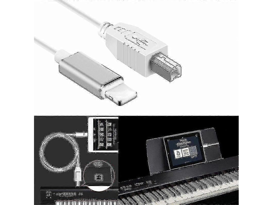 Lurelia Cabo Lightning Para Midi Usb-b Usb 2.0 Usb-b Lightning, Ligação Para Teclados, Pianos E Sintetizadores, Microfones