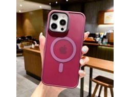 Capa Para Iphone 17 Na Cor Vermelho Ameixa Suave Com Acabamento Magnético Fosco.