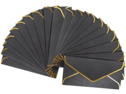Conjunto de 20 Topbathy Envelopes Elegantes para Convites Casamento com Detalhes Dourados, Compactos e Ideais
