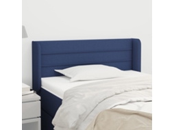 Cabeceira De Cama C/ Abas Tecido 93x16x78/88 Cm Azul Lovely Home
