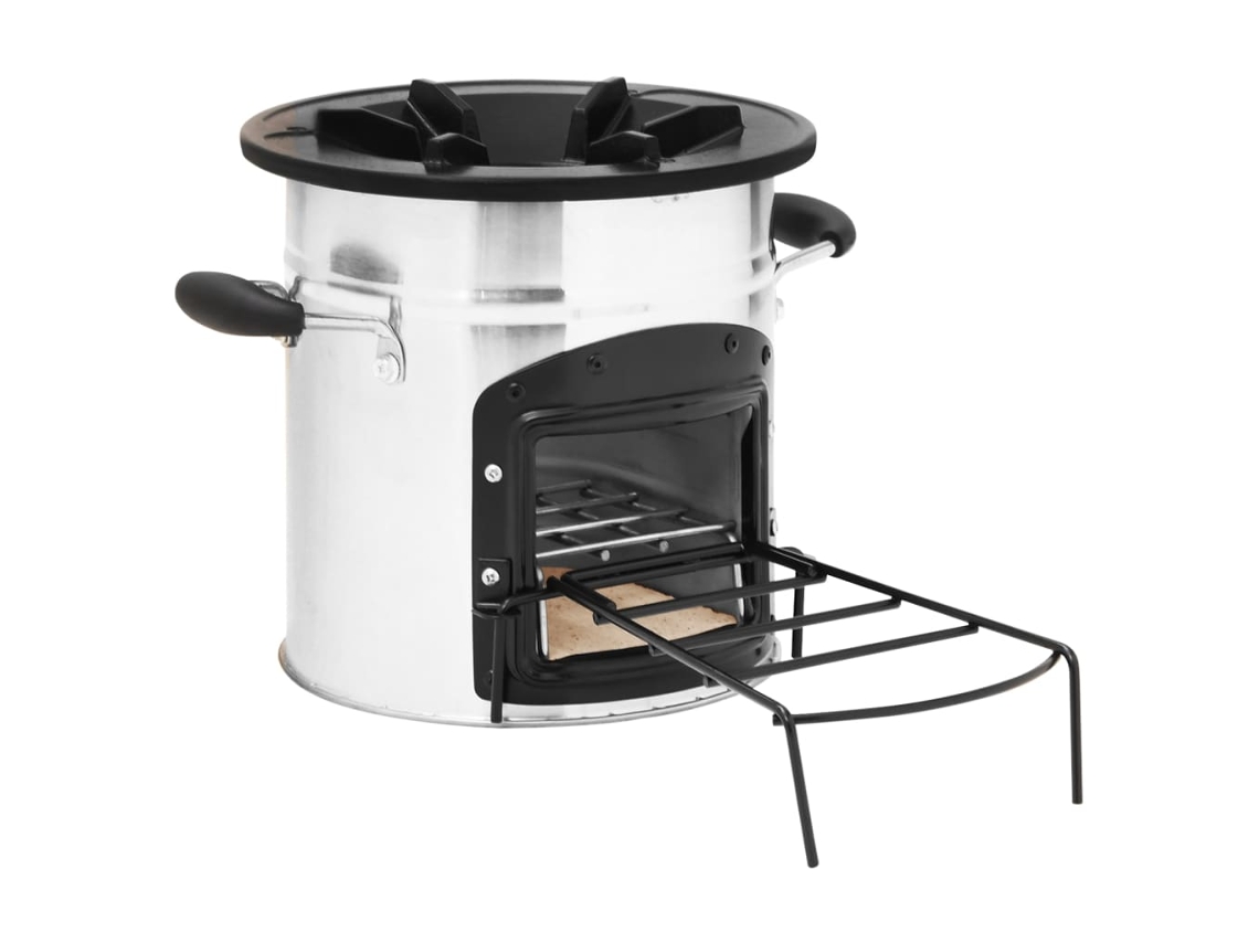 Camping Wood Stove, Camping Wood Stoves Vidaxl Prateado Aço Inoxidável (n/a)