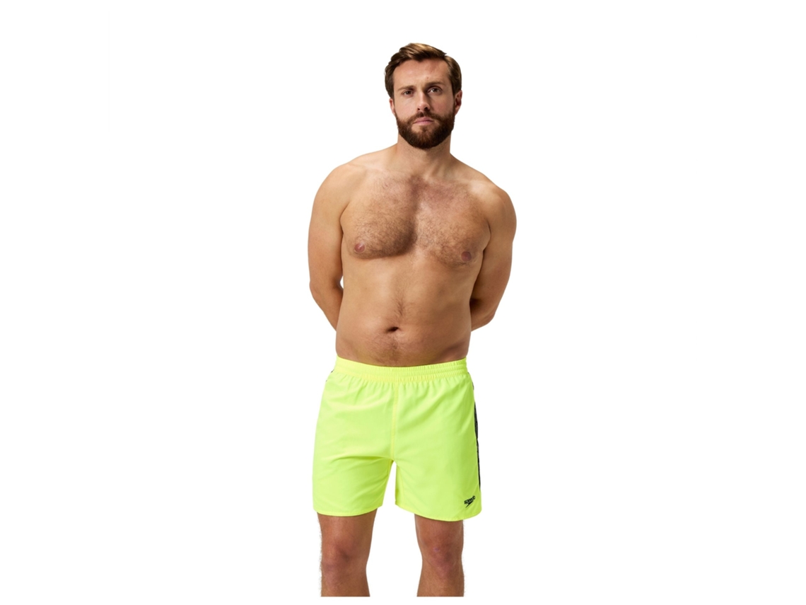 Calção De Banho Masculino Speedo Hyperboom Splice, Tamanho G, 16 Polegadas, Amarelo Vibrante.