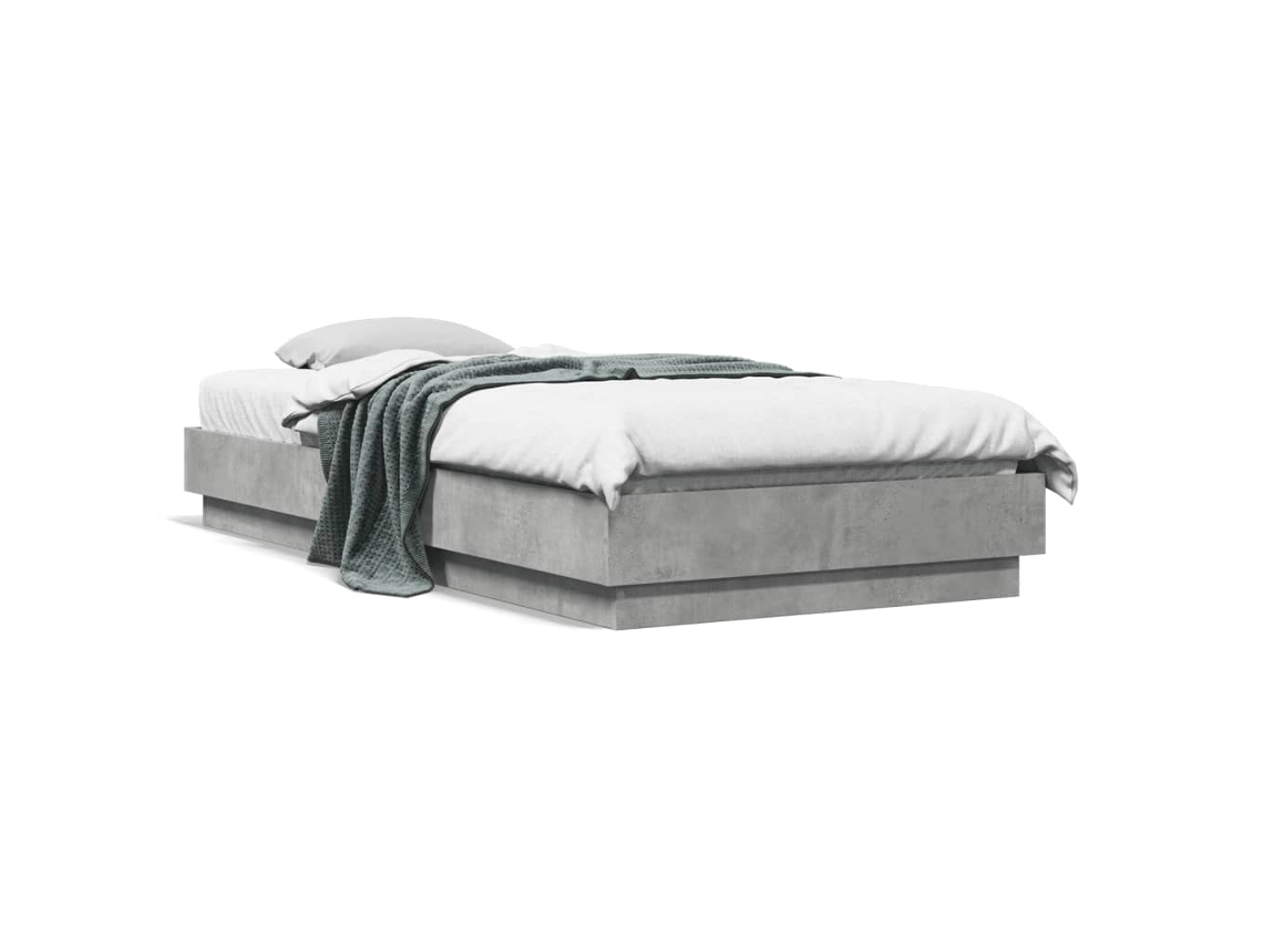 Cama Cinza Sonoma VIDAXL Madeira Cinzento (90x200cm)