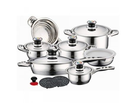 Cheffinger conjunto de Panelas de Aço Inoxidável Inox de 16 Peças 1600S