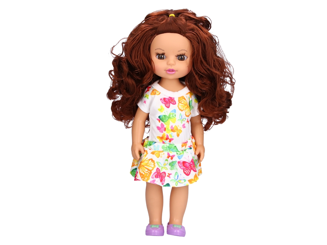 Boneca Menina De 14 Polegadas Articulável Com Saia Bonita Traje De Moda