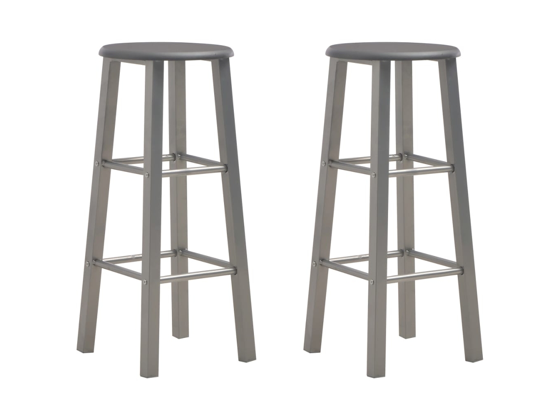 Vidaxl Bancos De Bar 2 Pcs Mdf Antracite