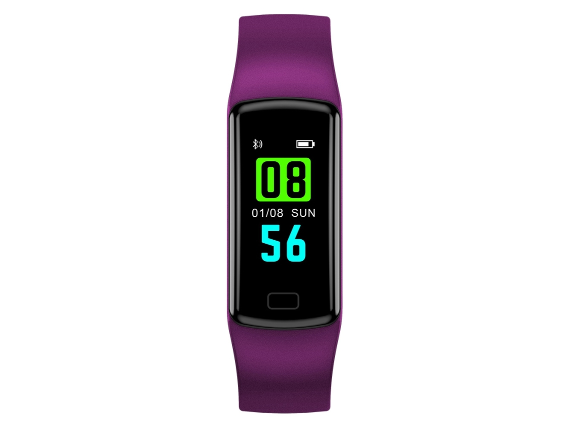 Pulseira inteligente F1 Plus com monitoramento de frequência cardíaca e sono, roxa