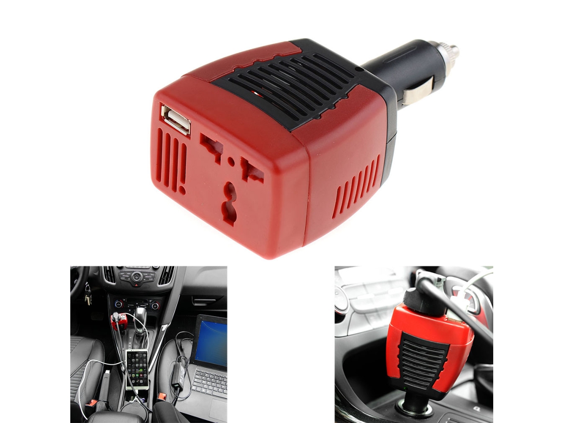 Inversor Laxiscreed 75w para isqueiro de carro, 220v DC para bolsa de armazenamento Ca Com
