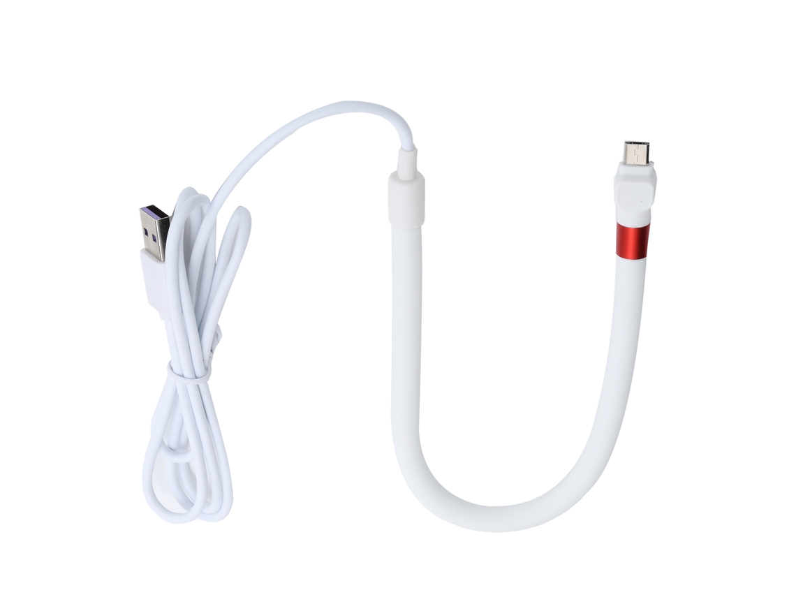 Cabo micro USB portátil de carga rápida com suporte flexível, branco | S/MARCA