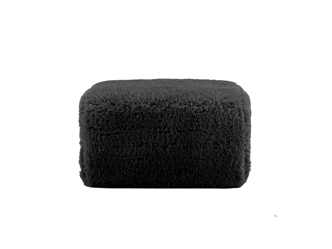 Aviana Ottoman Plush Fabric Preto VELTRIX