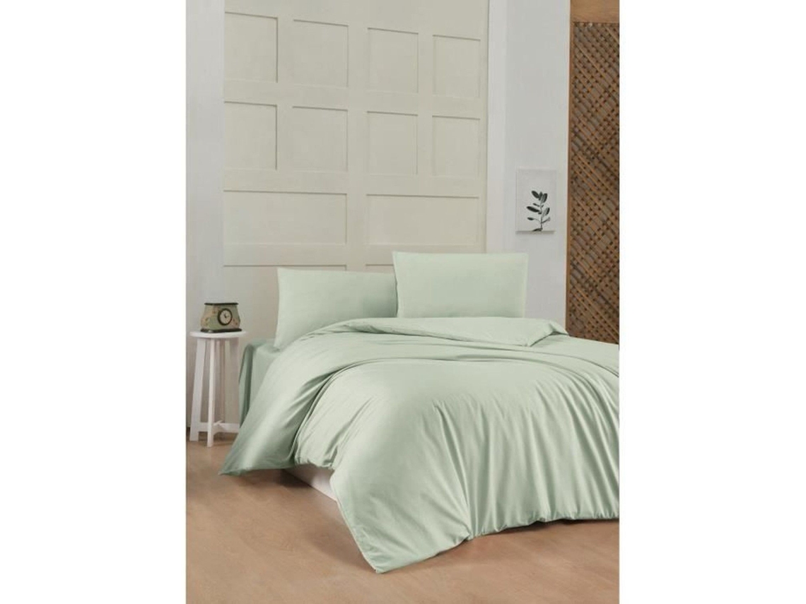 Conjunto de Cama - Capa de Edredom 220 x 240 + 2 Fronhas 60 x 60, Algodão Reforçado - Verde