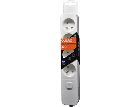 Quarx multi-plugue de 4 tomadas com interruptor, cabo de 1,5 m