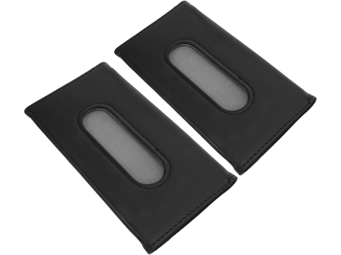 Conjunto De 2 Porta-lenços Pretos Com Clipe Para Quebra-sol/porta-malas Do Carro.
