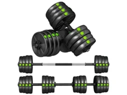 Kit de Mancuernas BTFORUS 30kg 2 em 1 com barra de pesos e cabo antiderrapante