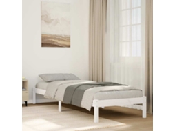 Vidaxl Cama Extra Longa Sem Colchão 90x210 Cm Pinho Maciço Branco