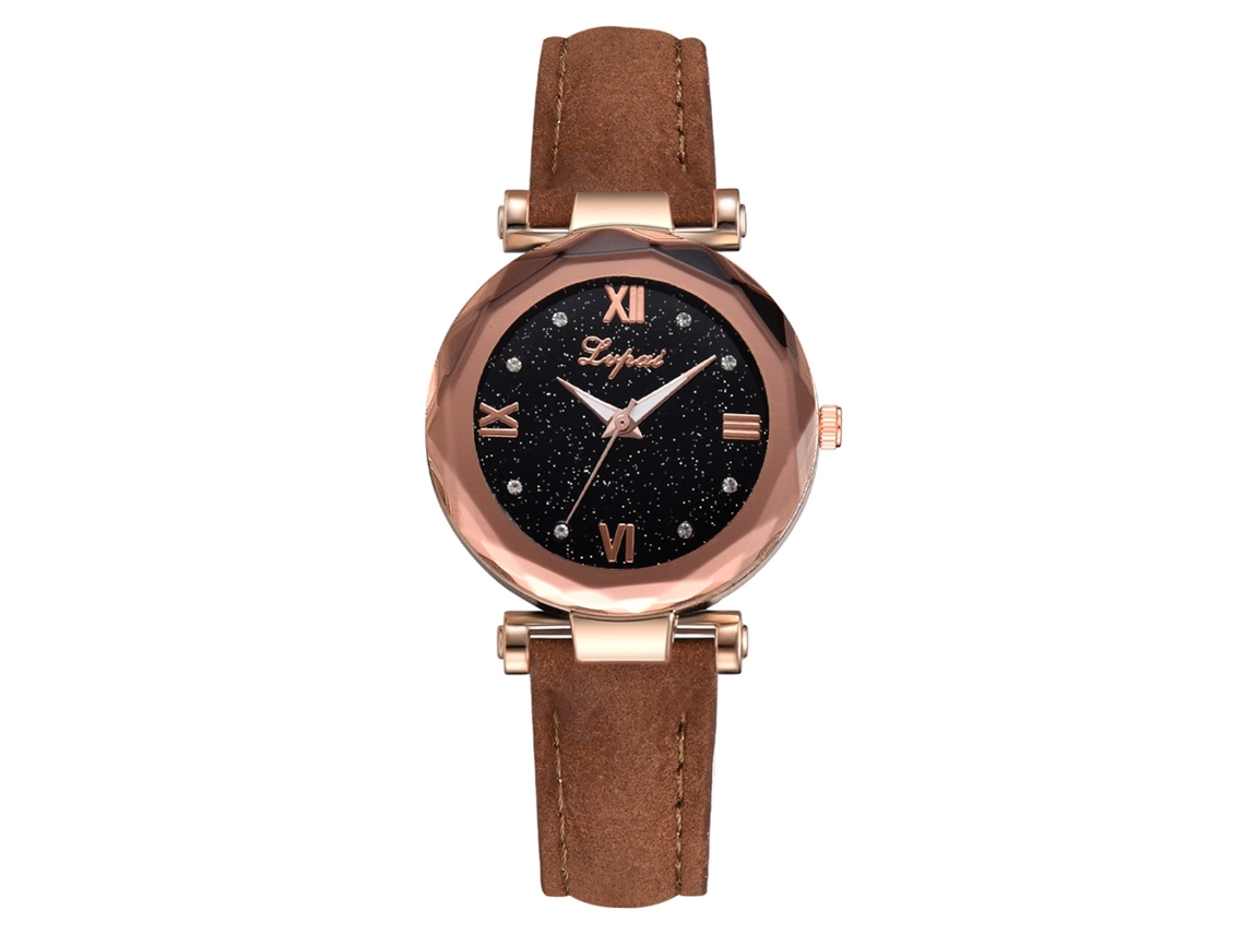 Relógio Feminino Pulseira Pu Movimento Quartzo Estilo Simples Marrom