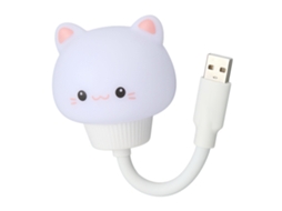 Luz Led Usb Controlada por Voz 3 Níveis de Brilho Cronômetro Portátil Cute para Quarto Dormitório Gato
