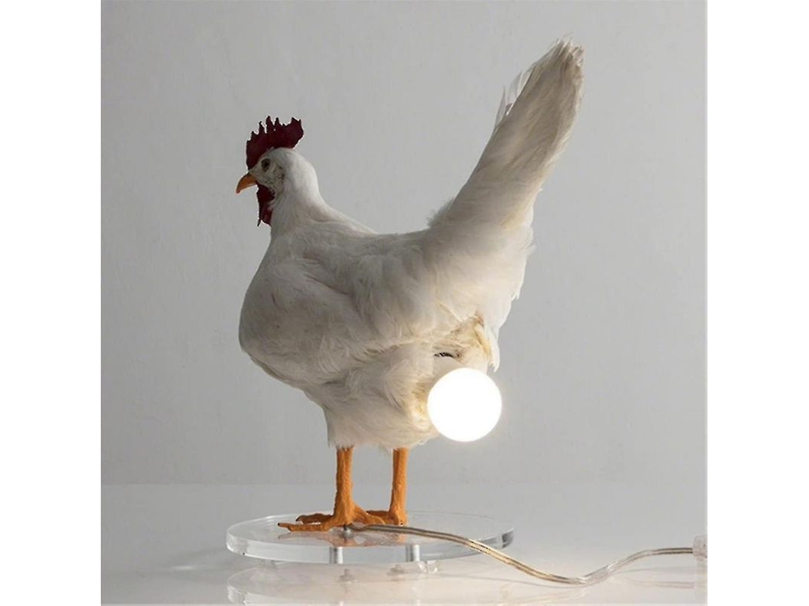 Lámpara De Mesa De Ovo De Galinha Taxidermia Resina Lámpara Nocturna Arte Raro Estilo Campo